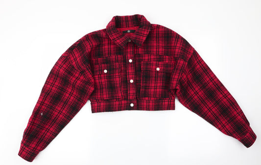 Womens UK Size 4 Missguided Red Bomber Jacket