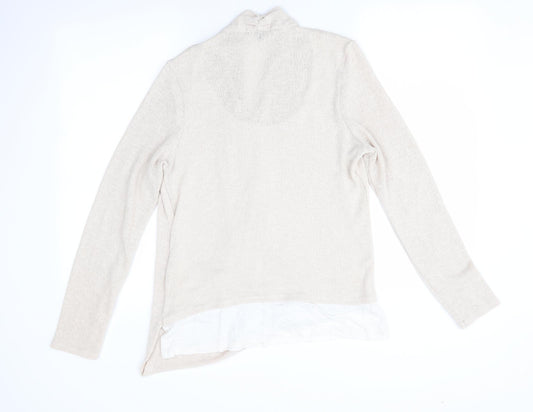 Womens UK Size L Green Envelope Beige Pullover Jumper