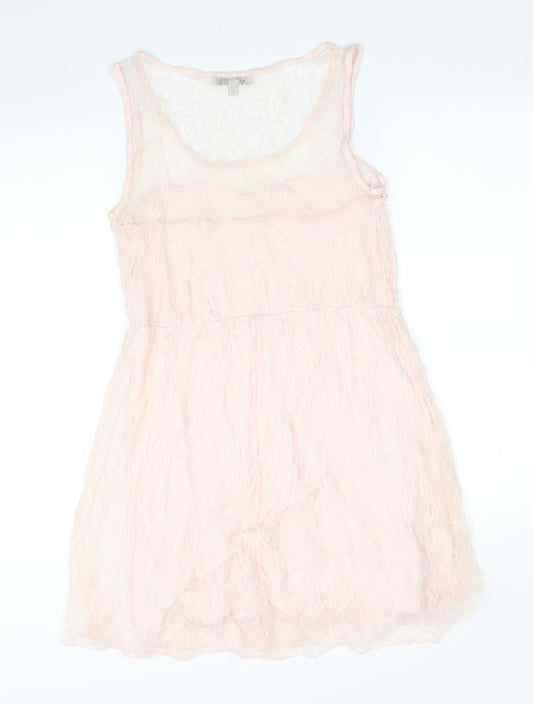 Zara Womens Pink Floral A-Line Size M
