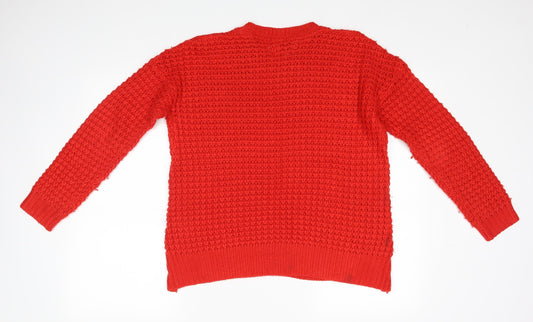 Womens UK Size S Matalan Red Pullover Jumper