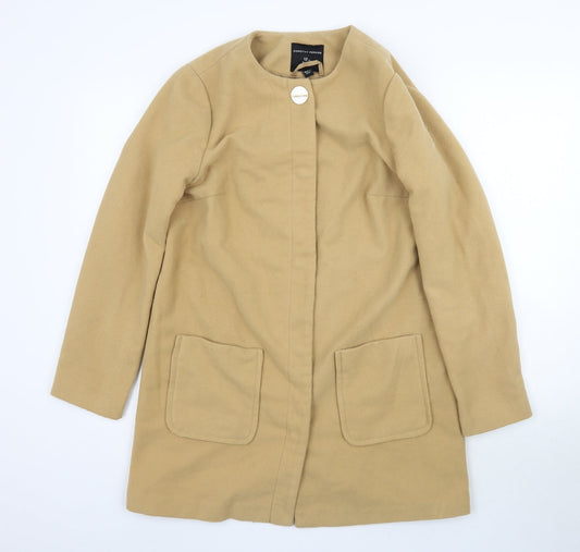 Womens UK Size 12 Dorothy Perkins Beige Overcoat