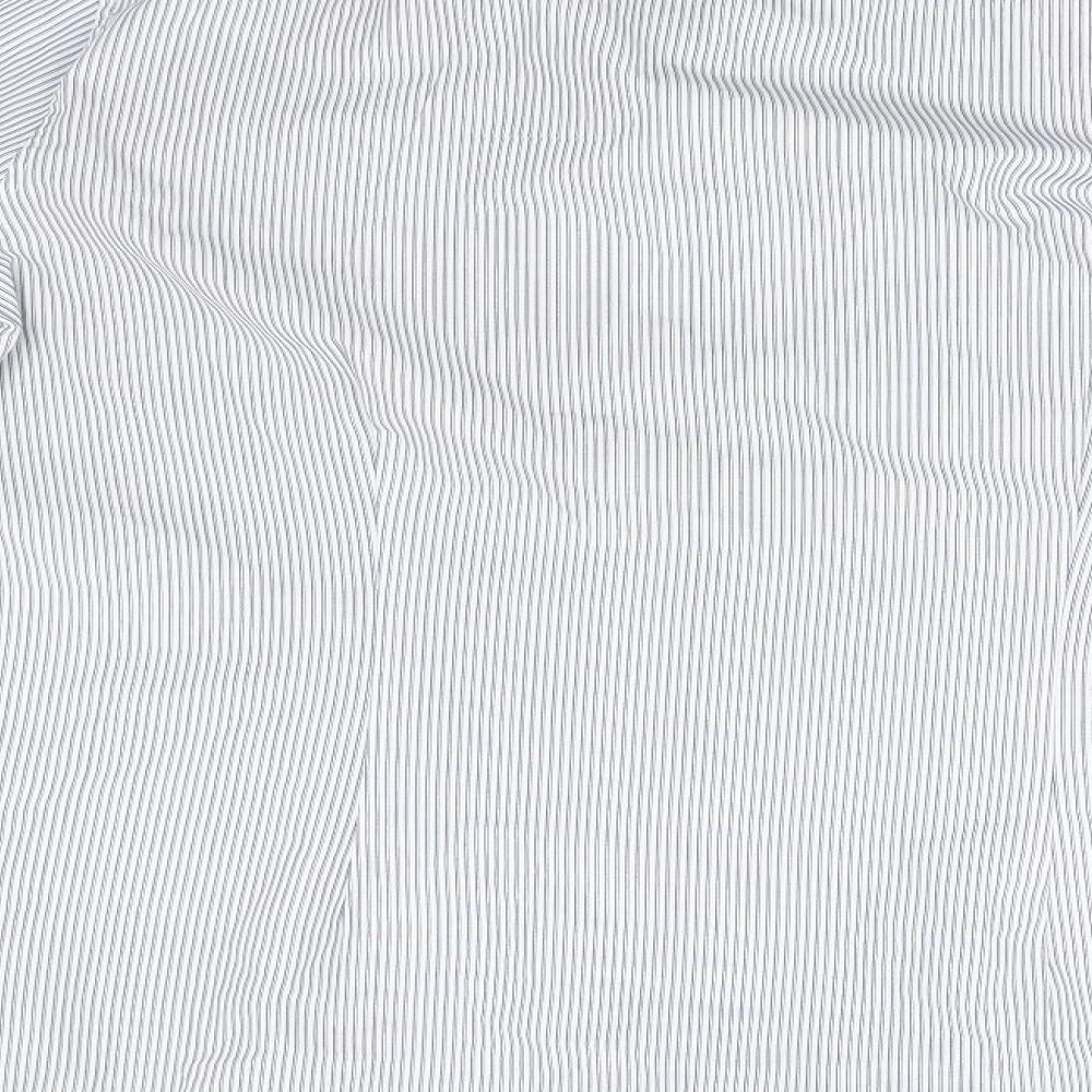 NEXT Mens Blue Striped Button-Up Size 16