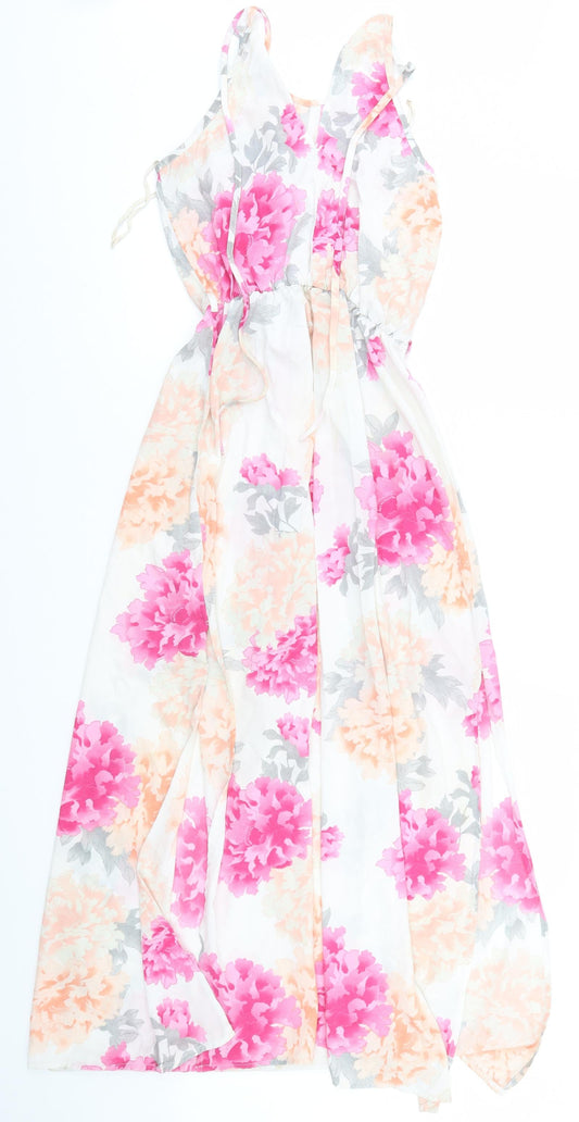 Dorothy Perkins Womens White Floral A-Line Size 8