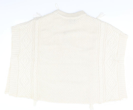 F&F Womens White Overcoat Poncho Size M