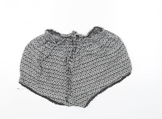 Primark Womens Grey Geometric Culotte Shorts Size 14