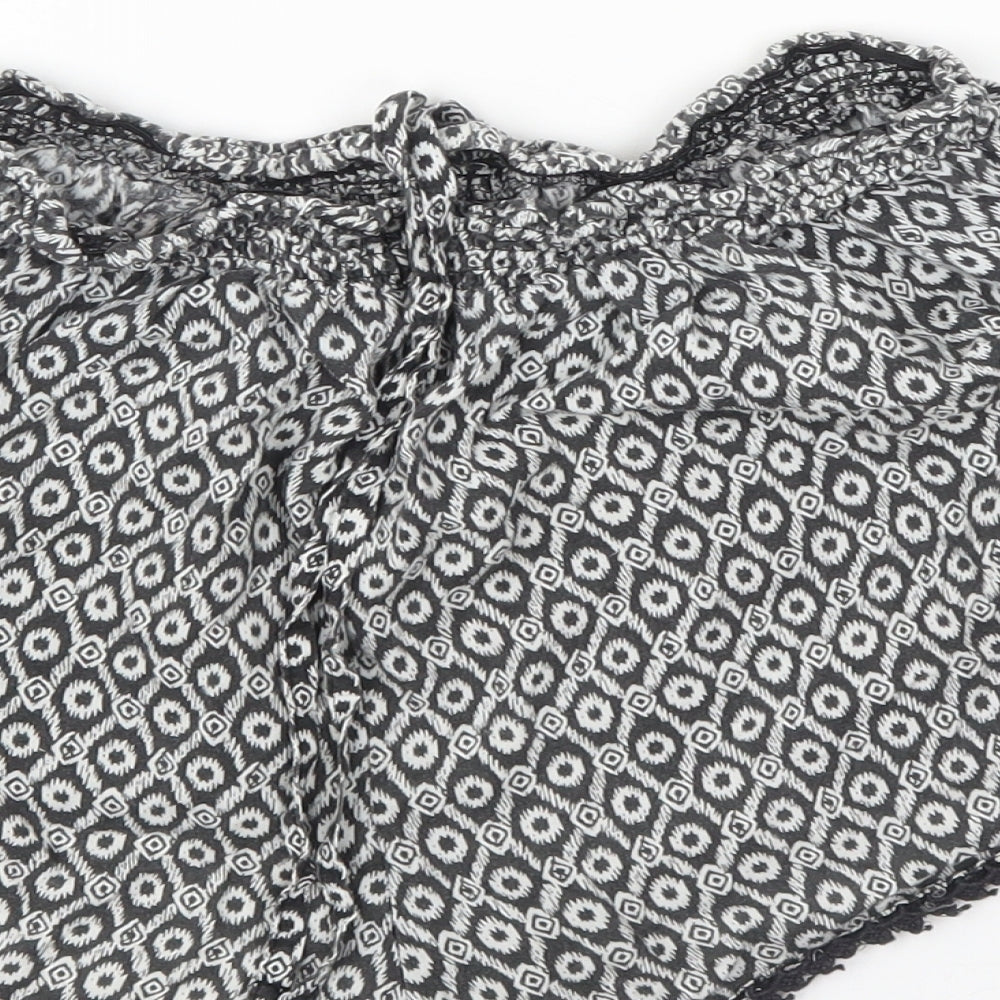 Primark Womens Grey Geometric Culotte Shorts Size 14