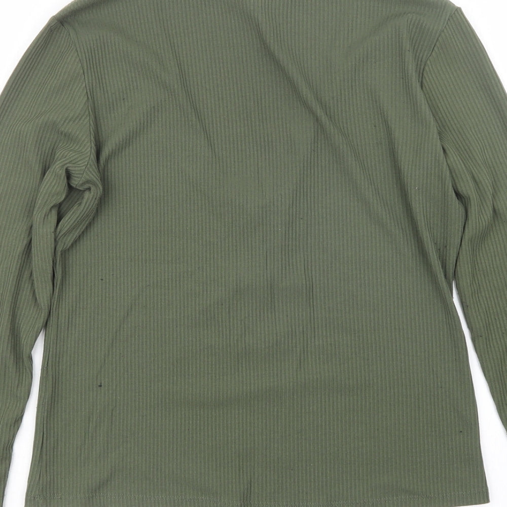 Womens UK Size M Divided by H&M Green Basic T-Shirt