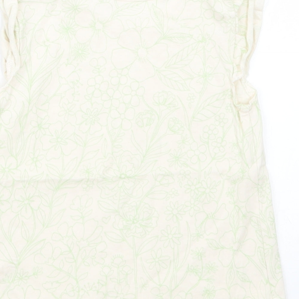 George Girls Beige Geometric Basic T-Shirt Size 9-12 Months