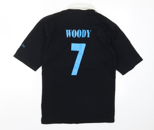 Front Row Mens Black Polo Size S - Get Off My Land Woody 7