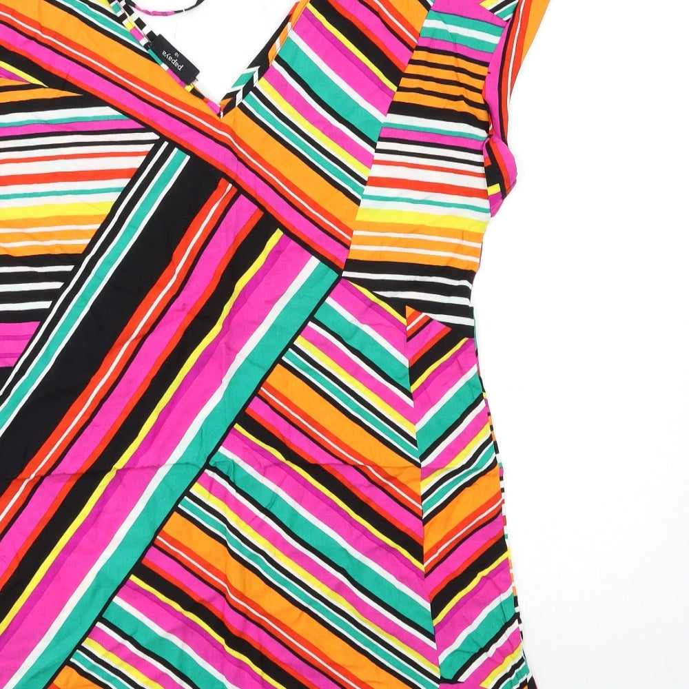 Papaya Womens Pink Striped Basic Blouse Size 10