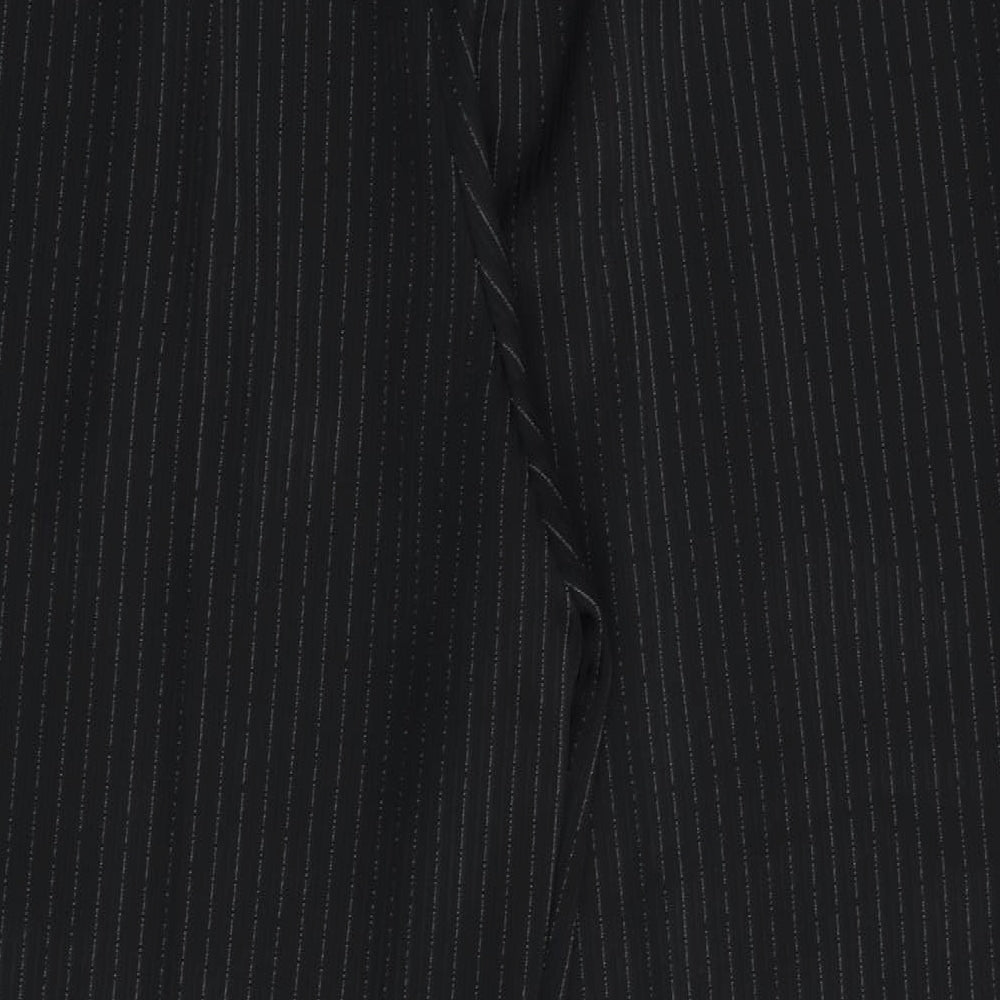 Brand and care label for Gerry Weber women’s black striped trousers, size UK 16, 26-inch leg