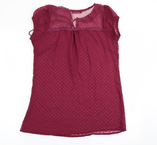 Womens UK Size 8 Select Red Basic Blouse