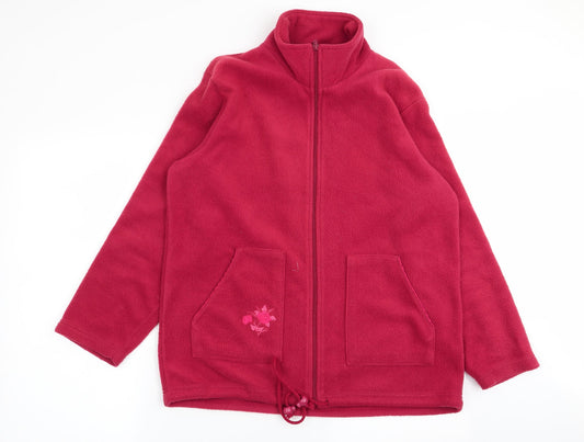 Womens UK Size 14 Daxon Red Full Zip Jumper