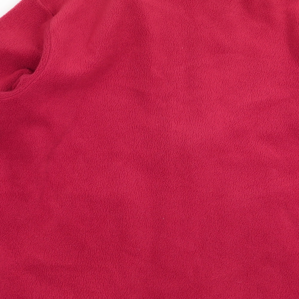 Brand and care label for Daxon women’s red full zip jumper, size UK 14