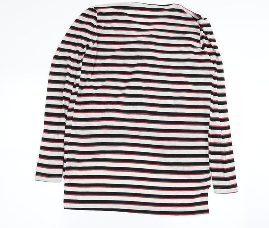 VERO MODA Womens Multicoloured Striped Basic T-Shirt Size 10
