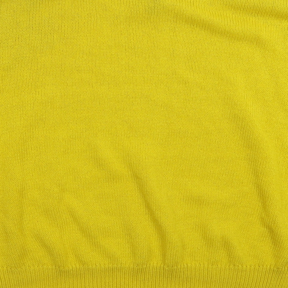 Womens UK Size L Divided Yellow Pullover Jumper