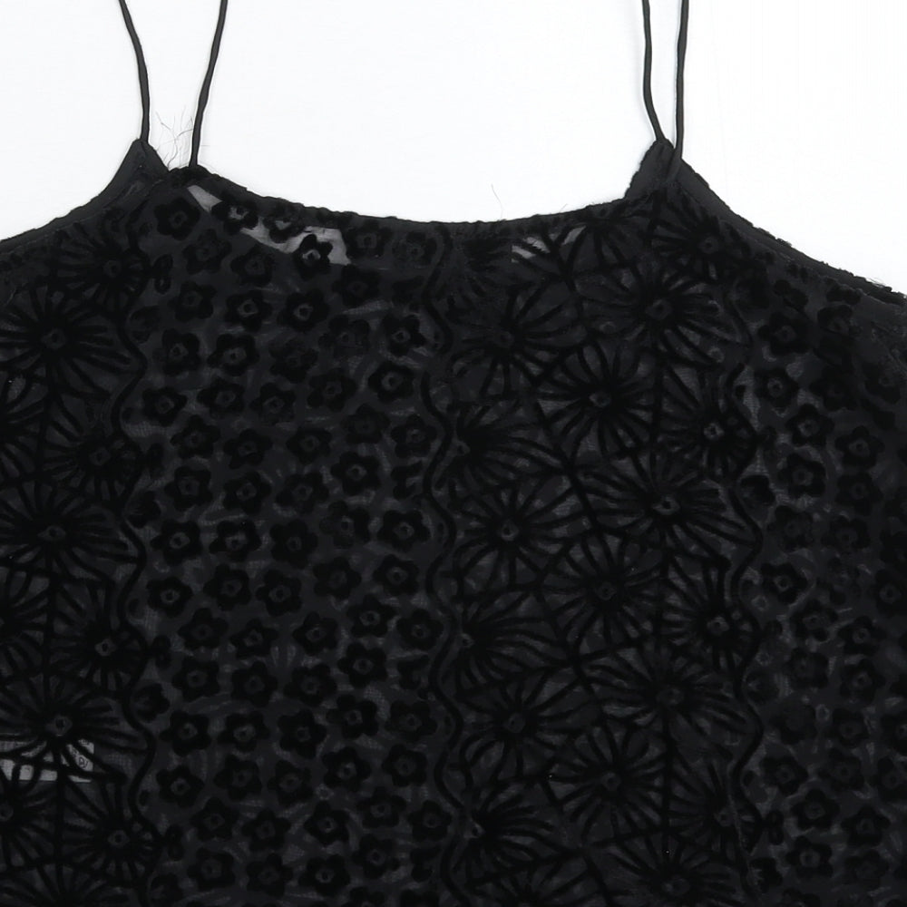 Womens UK Size 8 Topshop Black Basic Tank