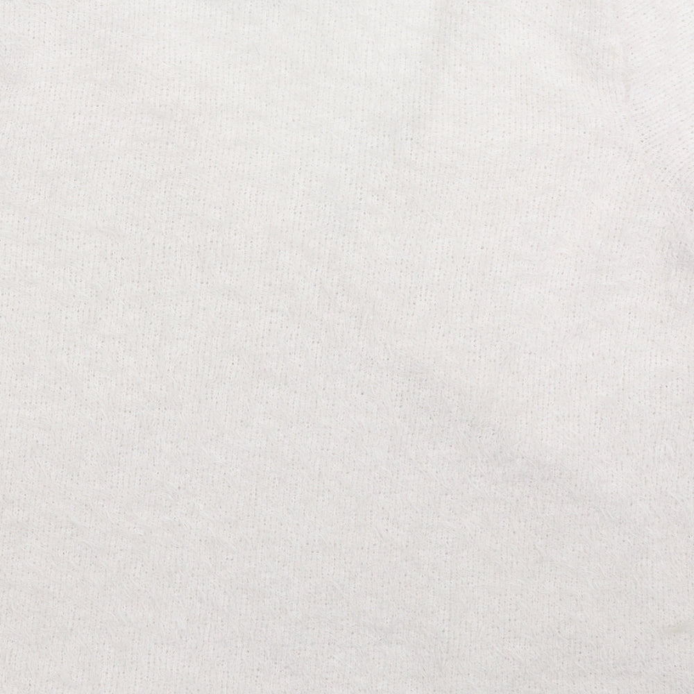 Boohoo Womens White Knit Pullover Jumper Size 20
