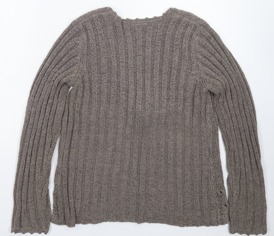 BHS Womens Grey Knit Cardigan Jumper Size 14