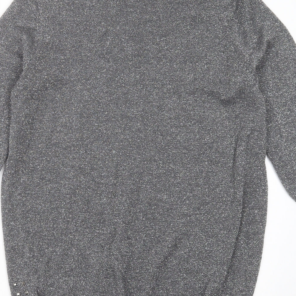 Womens UK Size S Wallis Silver Pullover Jumper