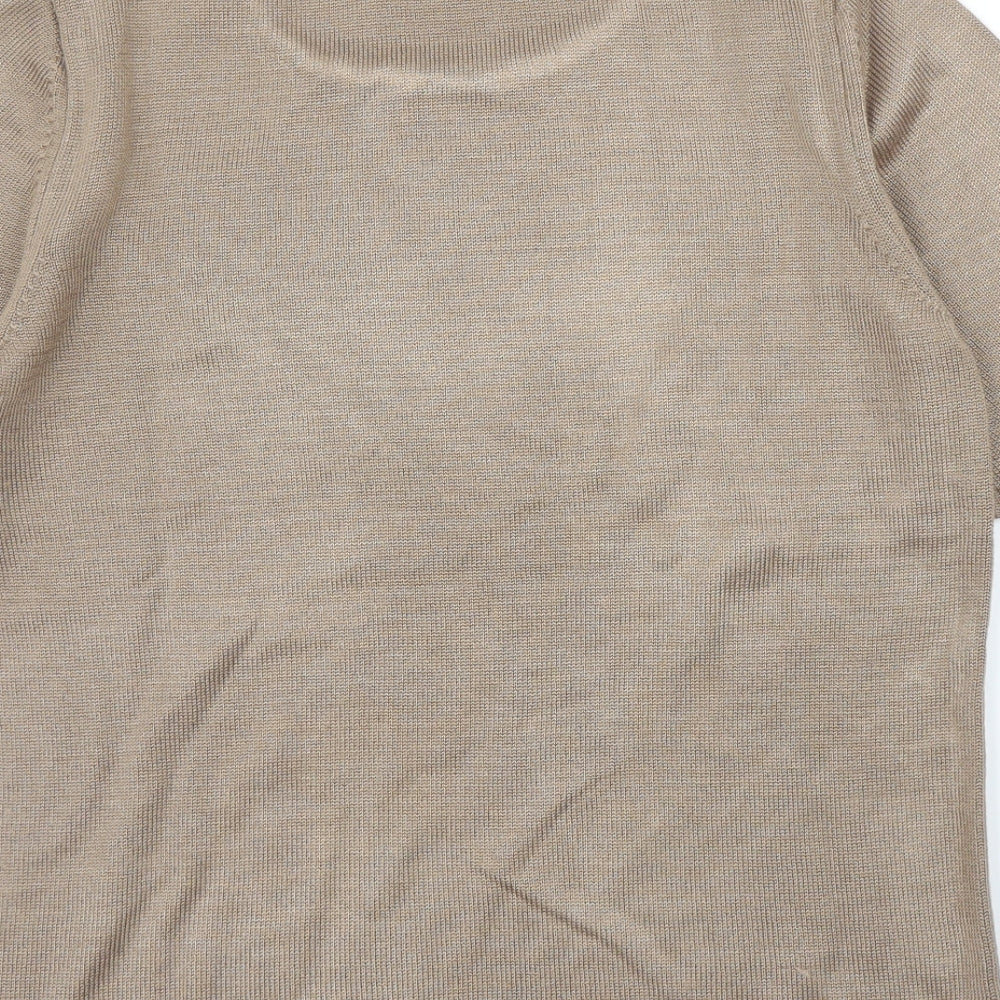 Womens UK Size 12 BHS Brown Basic T-Shirt