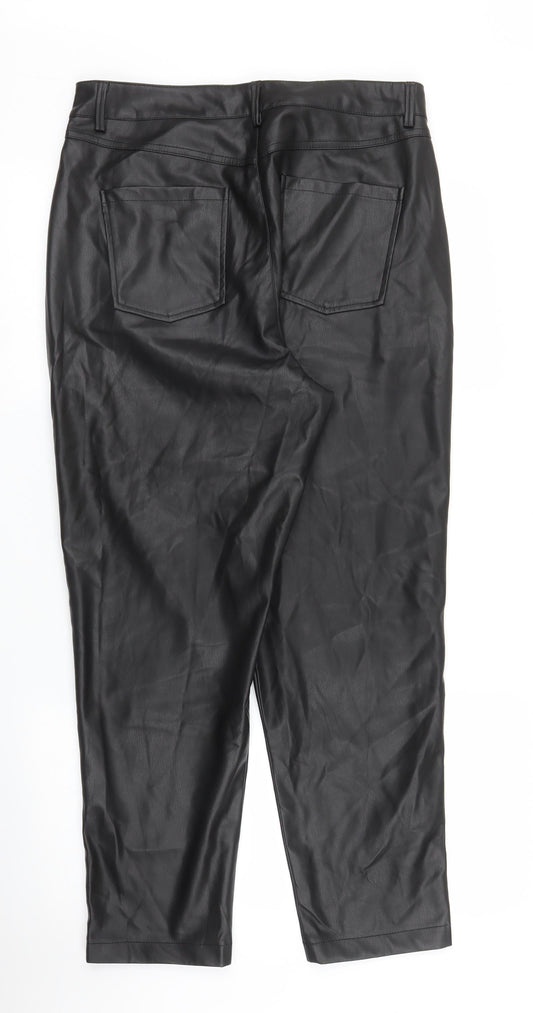 F&F Womens Black Trousers Size 14 L27 in
