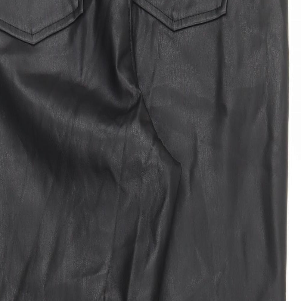 Brand and care label for F&F women’s black trousers, size UK 14, 27-inch leg