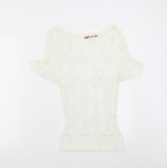 Womens UK Size M Influence Ivory Pullover Jumper