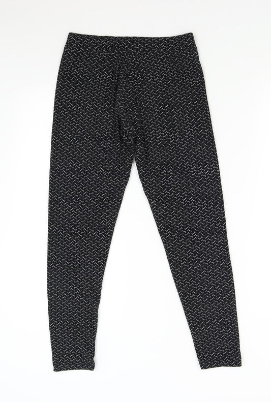 Primark Womens Black Geometric Pyjama Pants Size 8