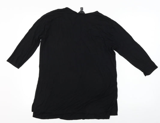 Womens UK Size 12 New Look Black Basic T-Shirt