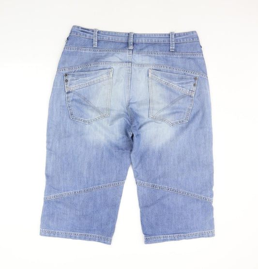 Denim & Co. Womens Blue Cropped Trousers Size 36 in L21 in