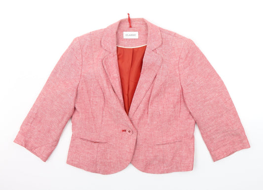 Womens UK Size 10 Marks and Spencer Regular Orange Suit Jacket