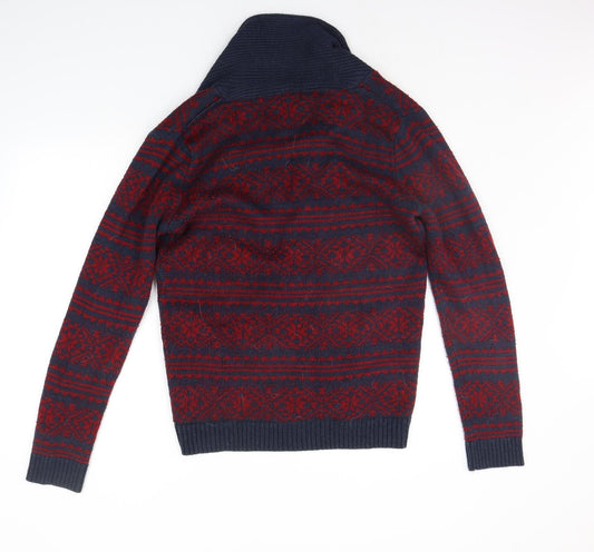 F&F Womens Red Floral Cardigan Jumper Size S