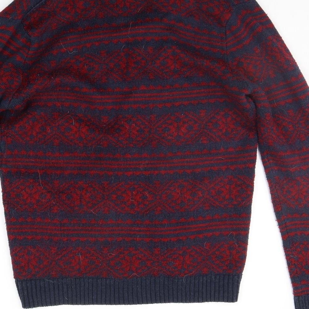 F&F Womens Red Floral Cardigan Jumper Size S