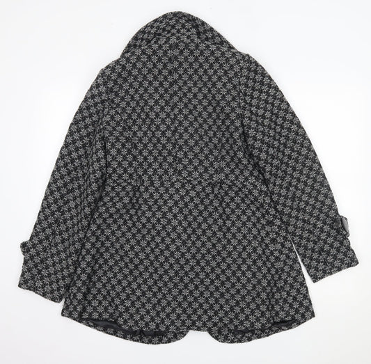 Apricot Womens Grey Floral Overcoat Coat Size M