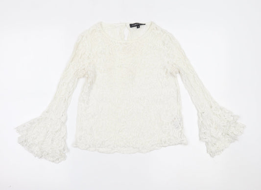 Womens UK Size 8 CAMEO ROSE White Basic Blouse