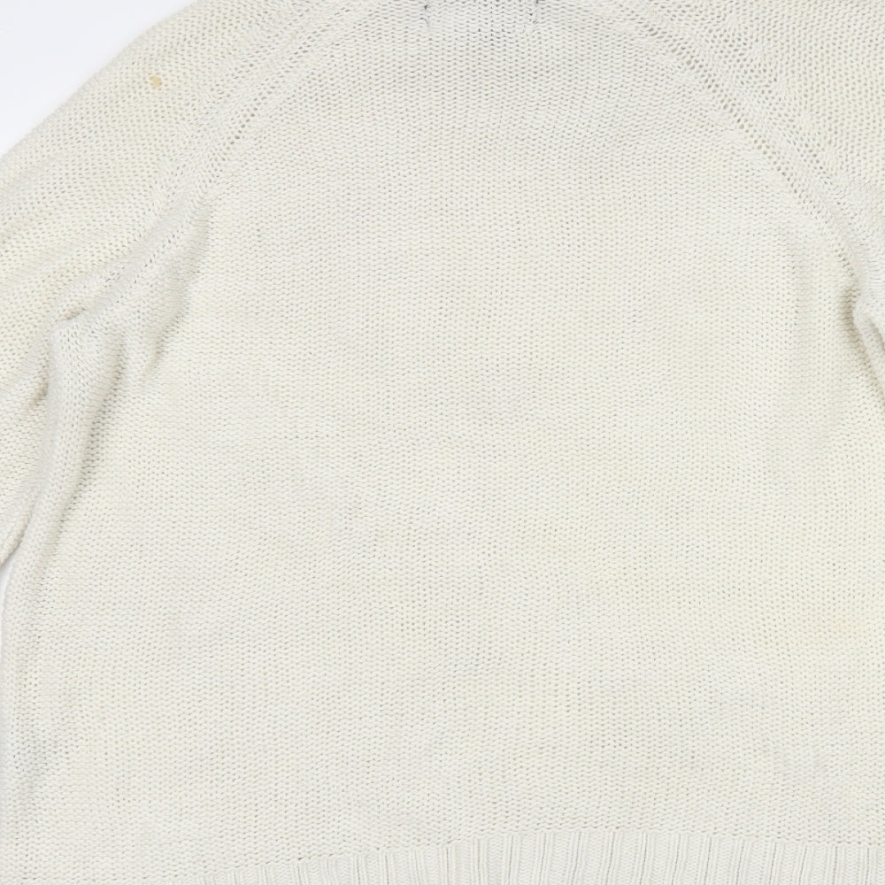 FOREVER 21 Womens White Pullover Jumper Size L