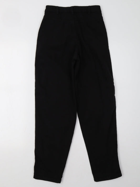 Womens UK Size 6 Bershka Regular Fit Mom Black Jeans