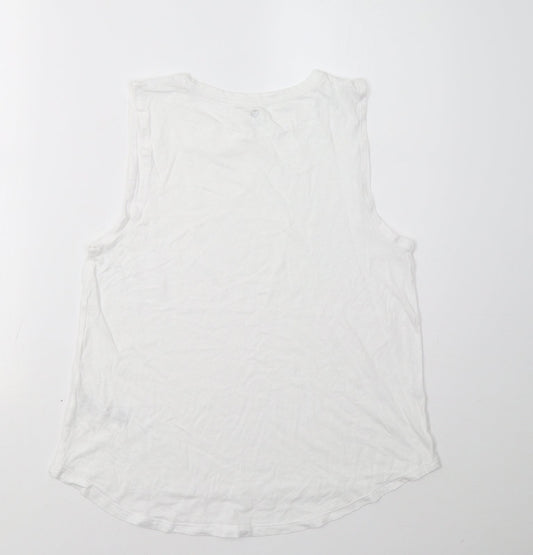 Womens UK Size S New Look White Basic Tank