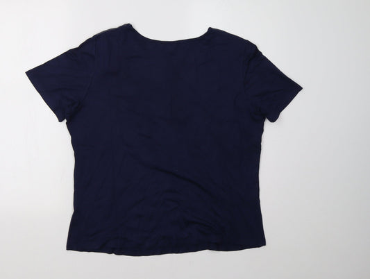 Nightingales Womens Blue Basic T-Shirt Size 16