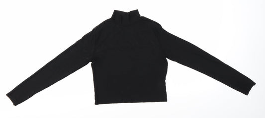 Additional front view of Light Before Dark women’s black basic blouse, size M