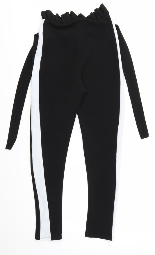 Womens UK Size 8 PRETTYLITTLETHING Regular Fit Dress Pants Black Trousers