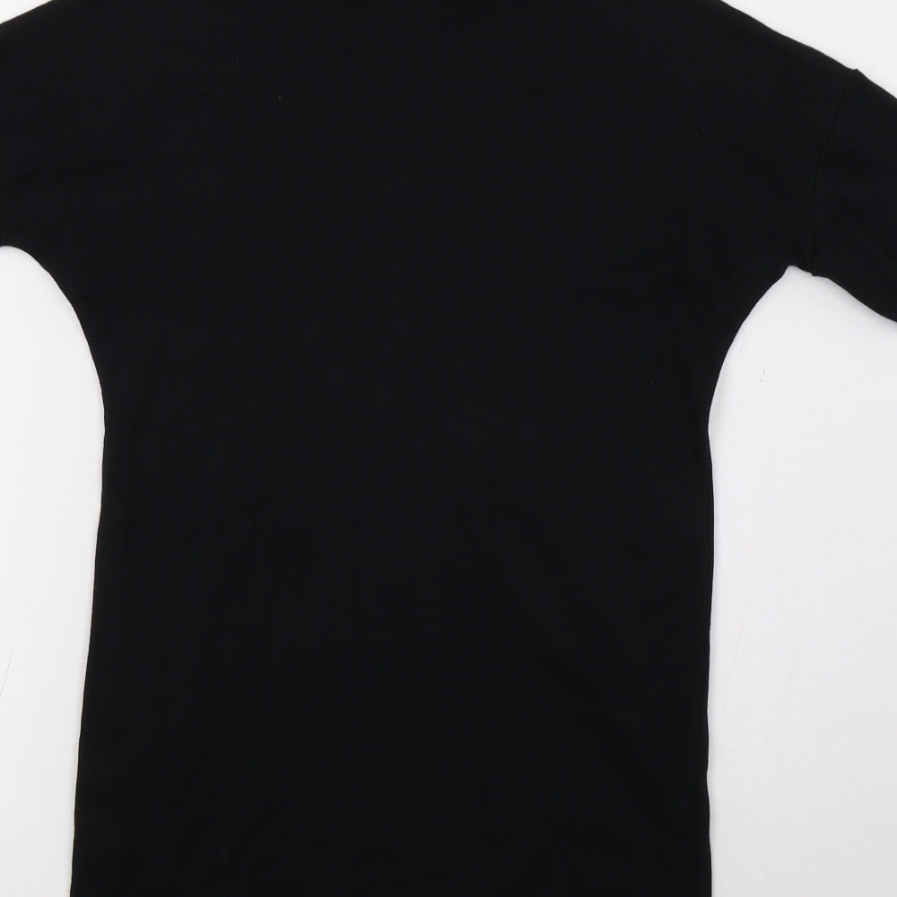Womens UK Size XS PRETTYLITTLETHING Black Basic T-Shirt