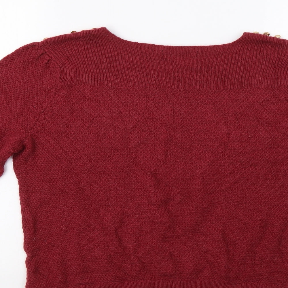 La Redoute Womens Red Pullover Jumper Size 14