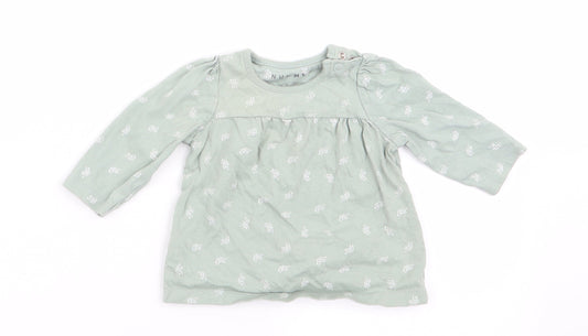 Nutmeg Girls Green Floral Fit & Flare Size 0-3 Months