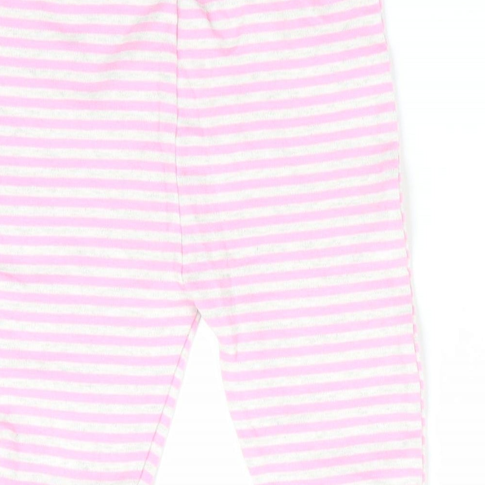 George Girls Pink Striped Jogger Trousers Size 6-9 Months