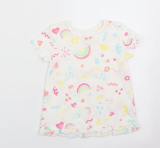 George Girls Ivory Geometric A-Line Size 9-12 Months