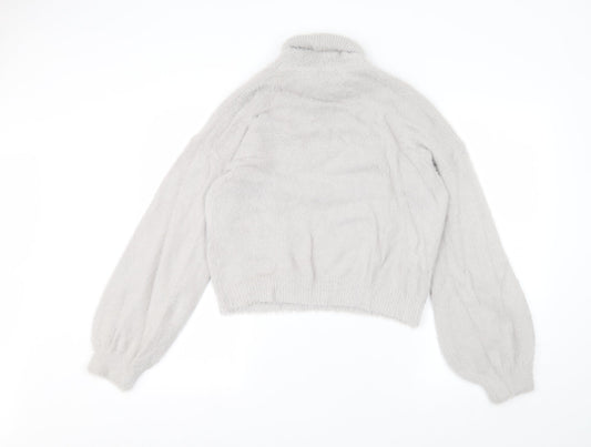 Womens UK Size M PRETTYLITTLETHING Grey Pullover Jumper