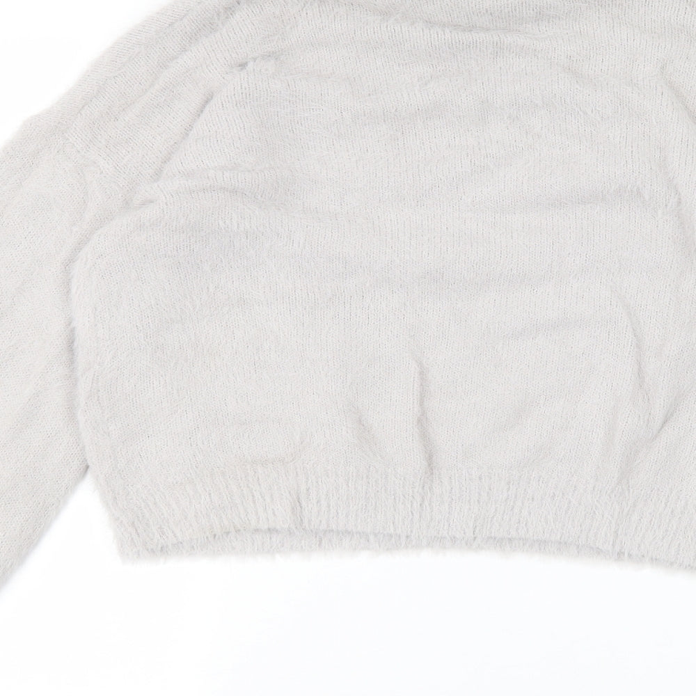 Womens UK Size M PRETTYLITTLETHING Grey Pullover Jumper