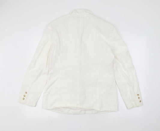 Womens UK Size 14 Gerry Weber White Basic Button-Up